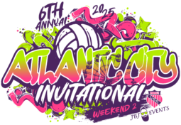 ATLANTIC CITY INVITATIONAL WEEKEND 2 AAU GIRLS BOYS VOLLEYBALL TOURNAMENT 2025 LOGO JBJ EVENTS