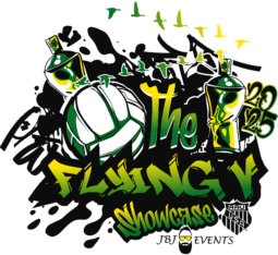 FLYING V SHOWCASE AAU GIRLS VOLLEYBALL TOURNAMENT EUGENE OREGON LOGO 2025 JBJ EVENTS